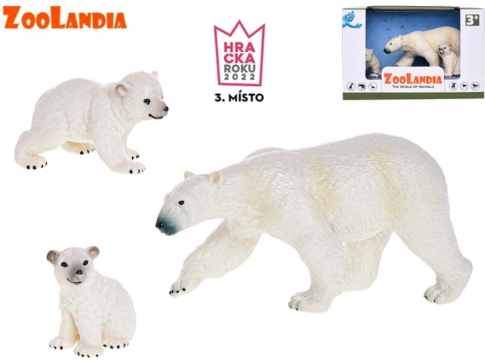 Zoolandia orsa polare con cuccioli – set di figurine di animali