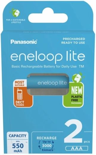 Panasonic eneloop lite AAA batterie ricaricabili 550 mAh, 2 pz