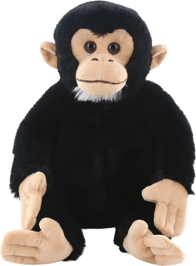 Chimpanzé en peluche assis 27 cm