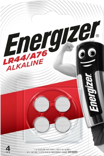 Alkalijske gumbne baterije ENERGIZER A76 LR44 1,5 V, 150 mAh, 4 kom