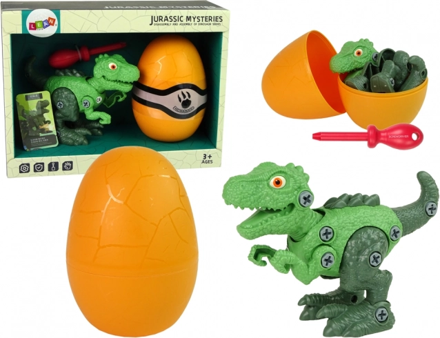 Tyrannosaurus Rex Dinosaur Set with Egg DIY Screwdriver Green