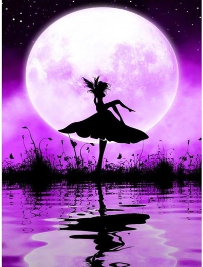 Diamantmaling Ballerina ved dammen 30 × 40 cm