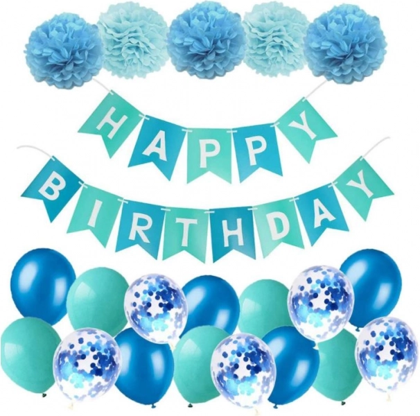 Turquoise Balloon Birthday Decoration for Boys