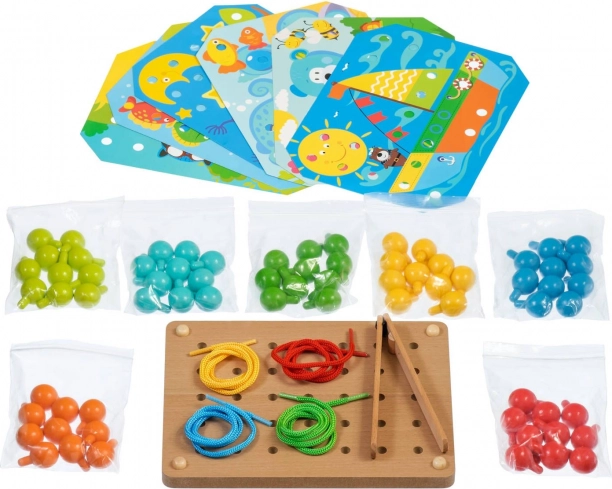 Houten mozaïek met pincet en borduren LUCY & LEO