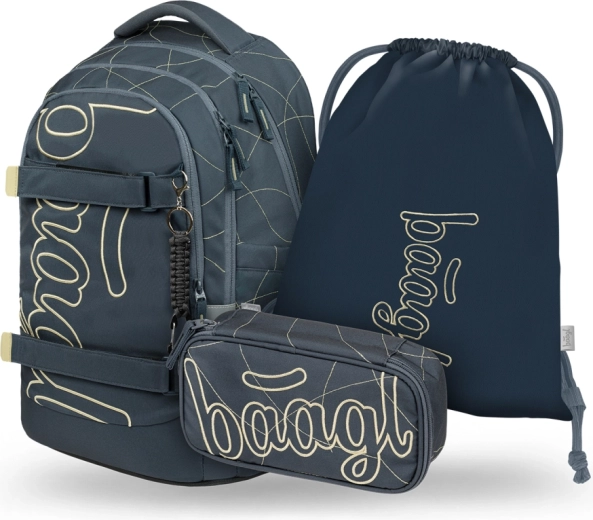 Baagl set 3 Skate Max Wave: schoolrugzak, etui en gymsack GRS