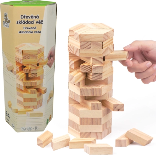 Torre in legno impilabile 84 pezzi Sparkys