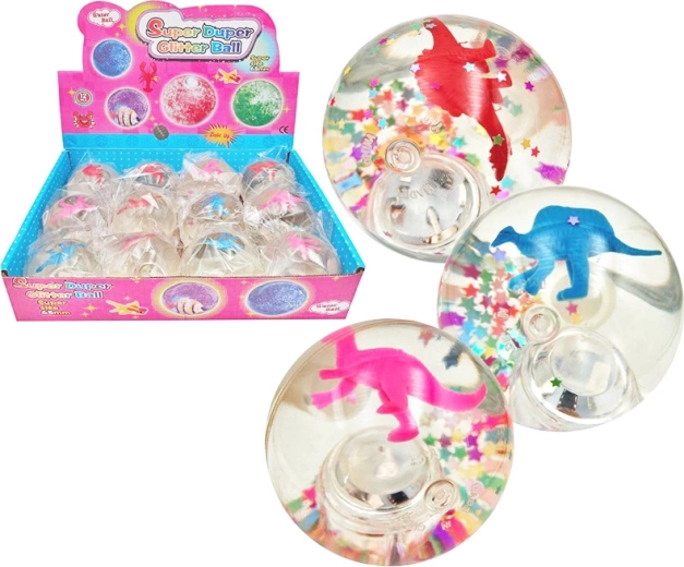 Balle rebondissante avec dinosaure 6,5 cm