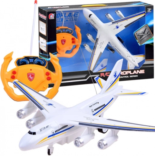 RC airplane with steering wheel remote control