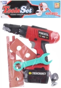 Trapano giocattolo a batteria con accessori