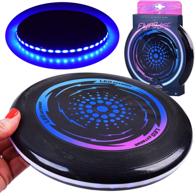 Glowing LED Frisbee Disc 23 cm for Nighttime Fun