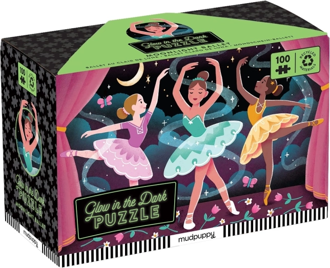 Mudpuppy Puzzle Moonlit Ballet Glows in the Dark 100 Pieces