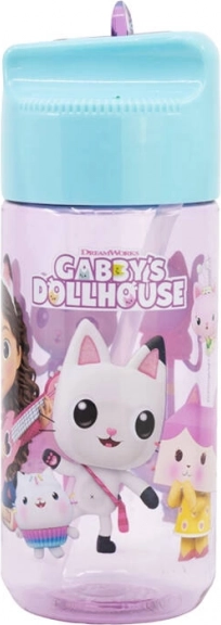 Children's Water Bottle with Straw Gabby's Dollhouse
