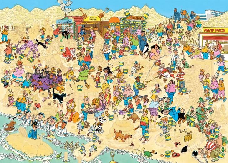 Puzzel Zandsculpturen 1000 stukjes van Jan van Haasteren