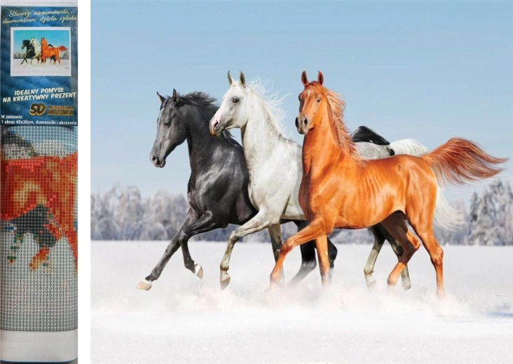 Diamond painting Horse Trio 30x40cm