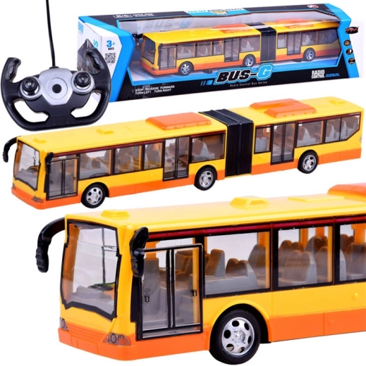 RC articulated remote-controlled bus for kids – Yellow