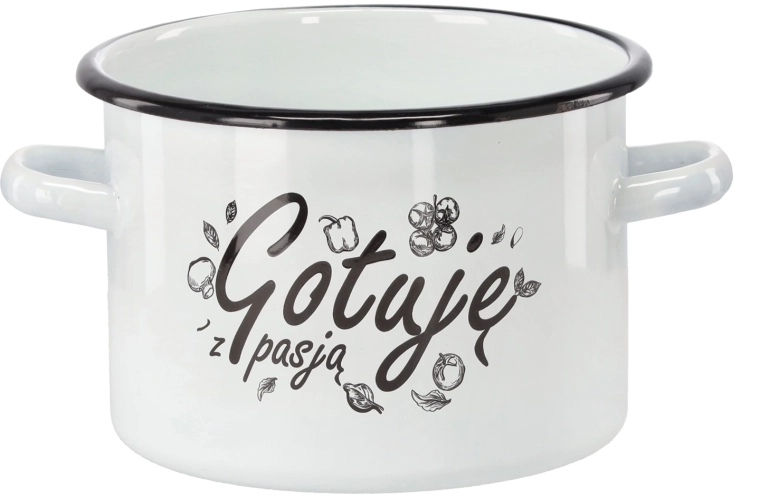 Pentola smaltata 3 l 18 cm bianca Gotuję z pasją