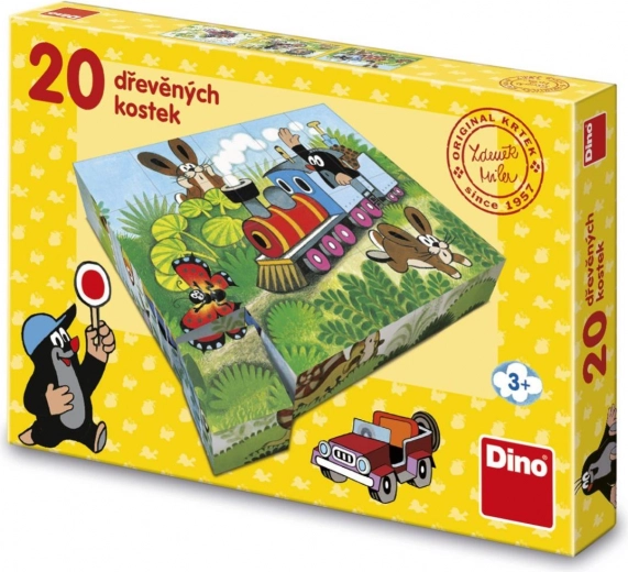 Wooden picture blocks Little Mole and transport 20 pcs