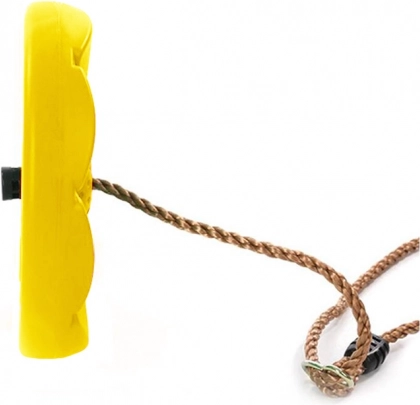 Garden swing for children floral seat with rope – Yellow