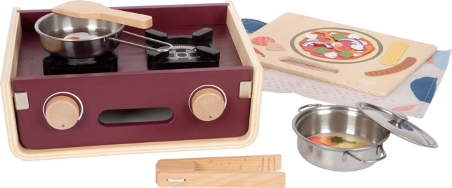 wooden camping stove SMALL FOOT – portable kids’ kitchen 5-in-1