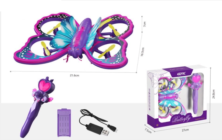 Drone a forma di farfalla controllato con bacchetta magica
