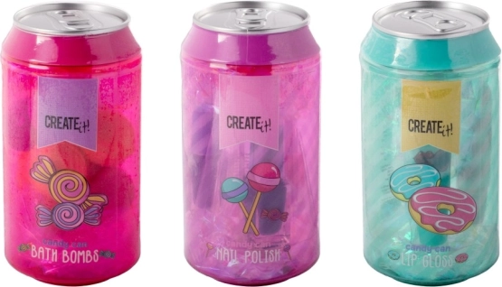 Kozmetička limenka CREATE IT! Candy – kupke za kupanje, lakovi za nokte ili sjajila za usne