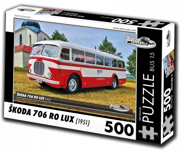 Retro Cars Puzzle – Škoda 706 RO Lux Bus (1951) 500 pieces