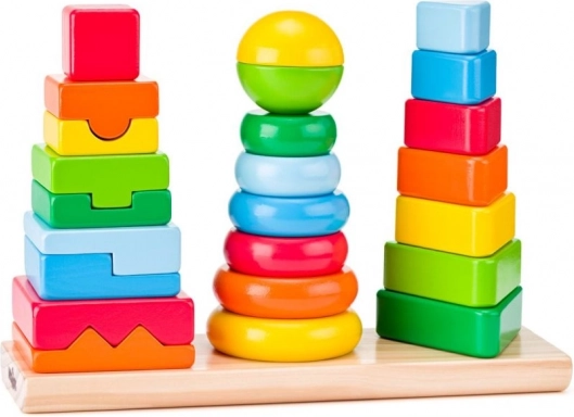 Drvena geometrijska slagalica – 3 tornja