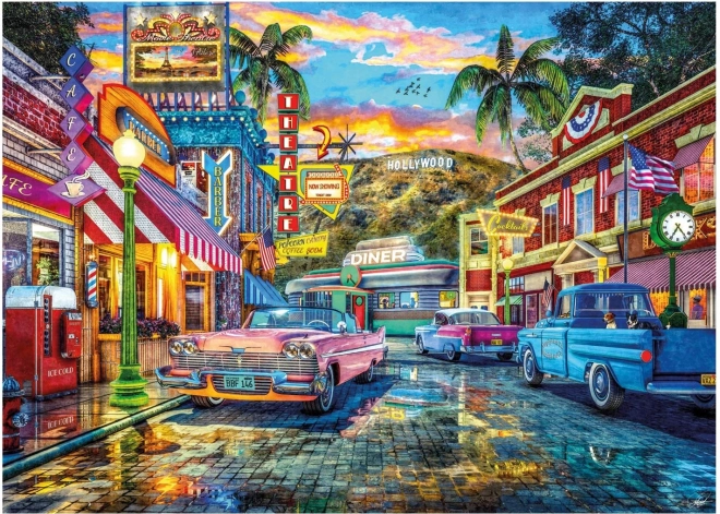 Puzzle HOLLYWOOD – rue rétro, 3000 pièces