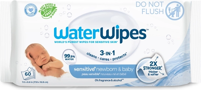 WaterWipes Newborn & Baby 3-in-1 Wipes, 60 pcs