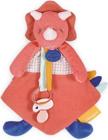 Set regalo Doudou - giocattolo con attacco ciuccio dinosauro rosa
