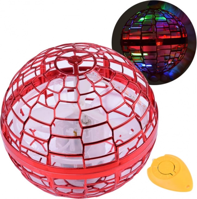 Flying UFO Ball with LED and Hand Control – Red