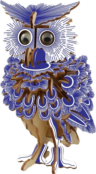 Woodcraft puzzle 3D in legno - Gufo Colorato