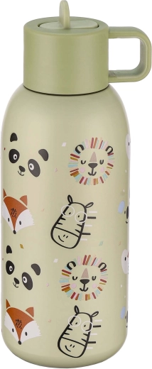 Thermos 350 ml verde con motivo animale