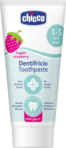 Chicco kids’ toothpaste strawberry with fluoride 50 ml (1–5 years)