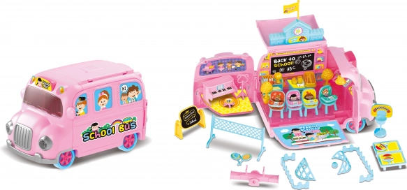 School bus with doll for children aged 3+