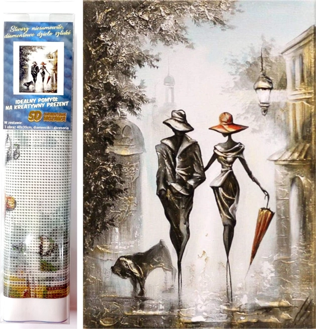 Diamantno slikanje Romantičen sprehod 30x40 cm