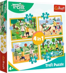 Puzzle Treflíci na wakacjach 4w1 (35,48,54,70 elementów)