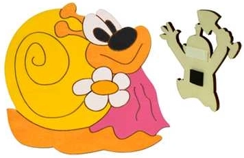 Dřevěná dekorační magnetka Šneková