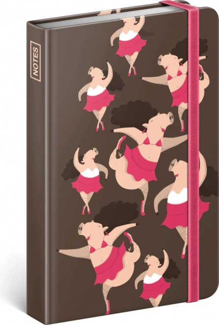 Notebook with Dancing Pigs Motif by Presco Group