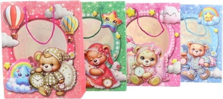 Gift bag with bear motif 26 × 32 × 10 cm