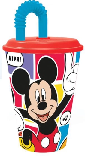 Bicchiere con cannuccia MICKEY 430 ml, plastica