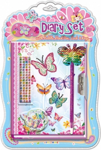Pecoware diary with lock and pen – Butterflies