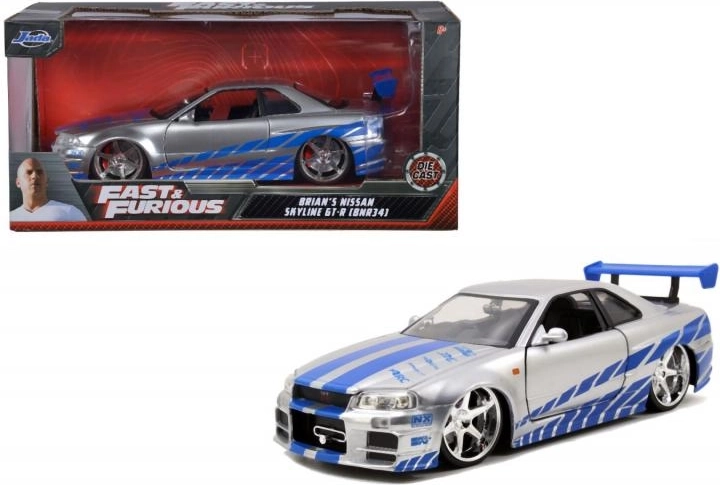 Metallmodellauto 2002 Nissan Skyline GT‑R R34 1:24 The Fast and the Furious