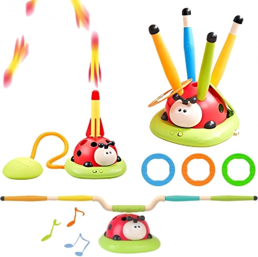 WOOPIE Interactive Game for Kids 3-in-1: Rocket Launcher, Jump Rope, Ladybug Target Game