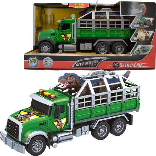 Teretni kamion za prijevoz dinosaura sa zvukom i svjetlima 1:14