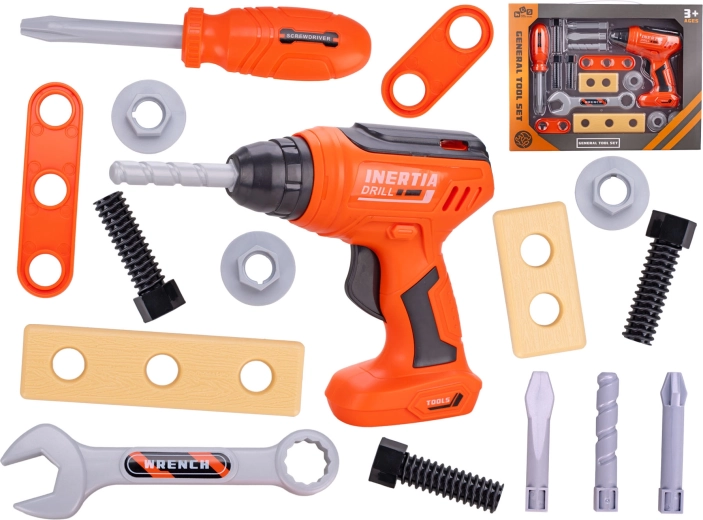 Kids' Tool Set with Drill, 16 Pieces in a Box