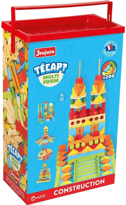 Jeujura Técap Multiform Wooden Construction Set, 200 Pieces