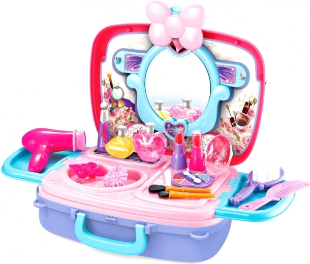Children's cosmetic set in a suitcase