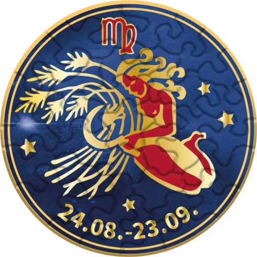 Curiosi okrogla sestavljanka Zodiak: Devica, 33 koščkov