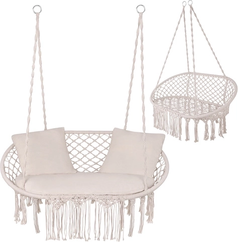 Sedia sospesa nido di cicogna per due color crema GARDLOV